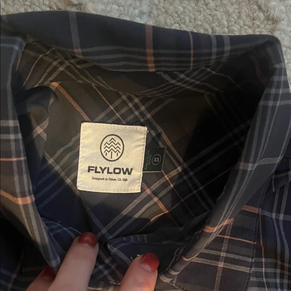 Flylow Blue Plaid Shirt - Picture 3 of 6